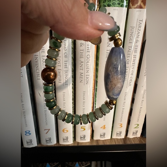 SODALITE + AVENTURINE + HEMATITE NATURAL BRACELET size 7” - Picture 15 of 15